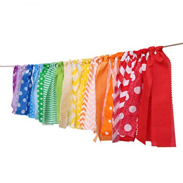 Rainbow Background Banner for Party Decor - Colorful Striped Garla...