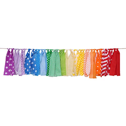 Rainbow Background Banner for Party Decor - Colorful Striped Garla...