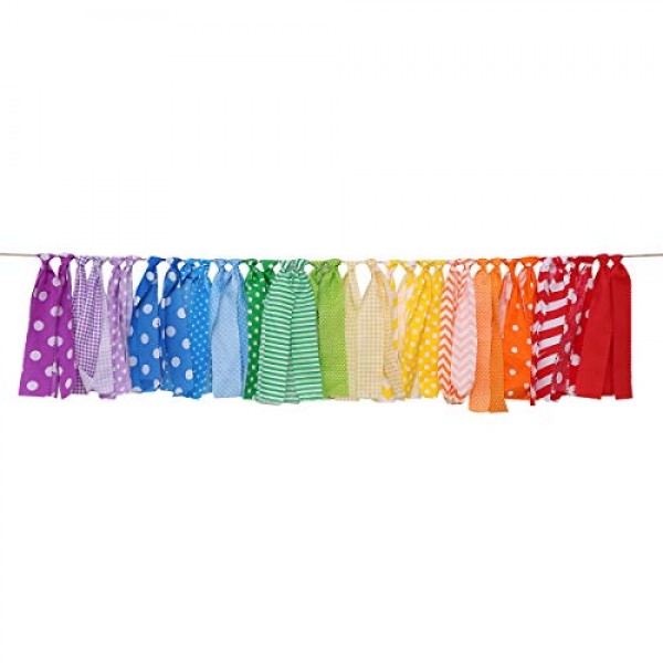 Rainbow Background Banner for Party Decor - Colorful Striped Garla...