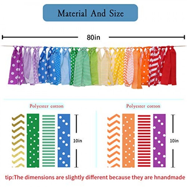 Rainbow Background Banner for Party Decor - Colorful Striped Garla...