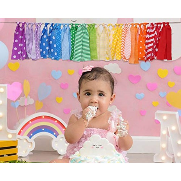 Rainbow Background Banner for Party Decor - Colorful Striped Garla...