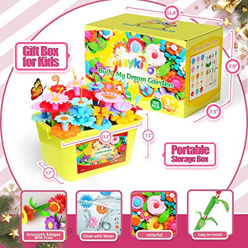 waykito Flower Garden Building Toys Set for Girls150 Pcs with Sto...