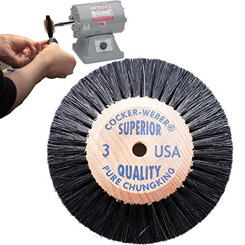 Wood Hub Rotary Wheel Bristle Brush #3 Jewelry Dental Cleaning Deb...