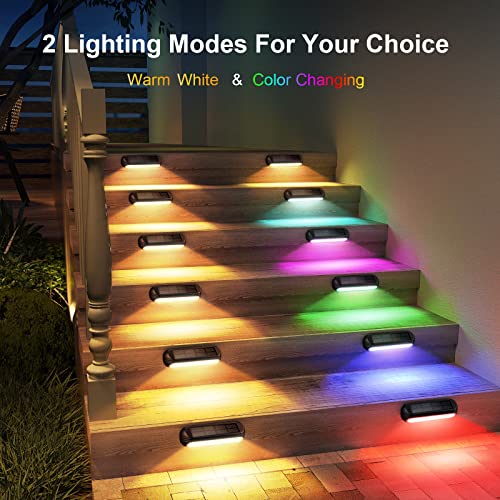 WdtPro Solar Fence Lights Outdoor Waterproof, 4 Pack Upgraded Sola...