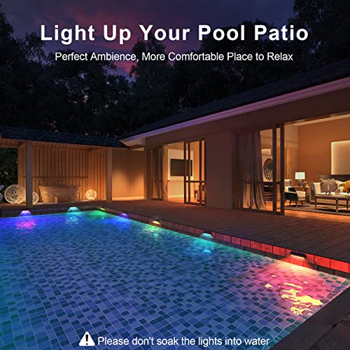 WdtPro Solar Fence Lights Outdoor Waterproof, 4 Pack Upgraded Sola...