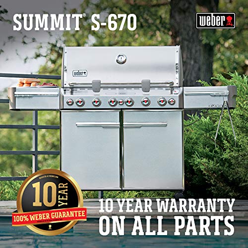 Weber 7470001 Summit S-670 6-Burner Natural Gas Grill, Stainless S...