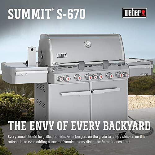Weber 7470001 Summit S-670 6-Burner Natural Gas Grill, Stainless S...