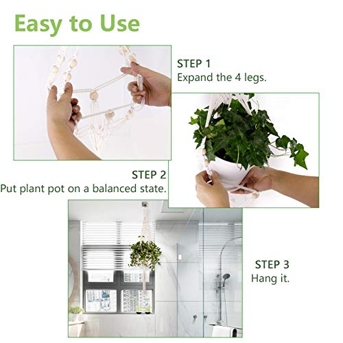 Plant Hangers Indoor, Macrame Plant Hanger with Pot Included and 3...