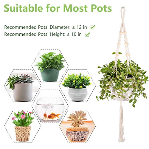 Plant Hangers Indoor, Macrame Plant Hanger with Pot Included and 3...