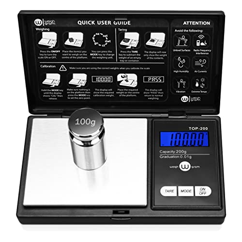 Weigh Gram Scale Digital Pocket Scale,200g x 0.01g,Digital Grams S...