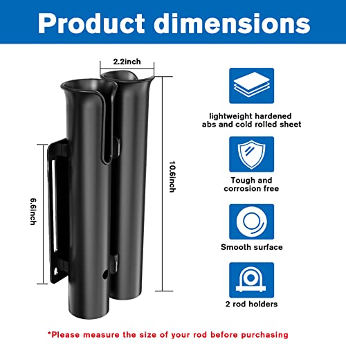 Fishing Rod Holder, Secures Fishing Pole to Bicycle,2 Tubes Rod Ho...