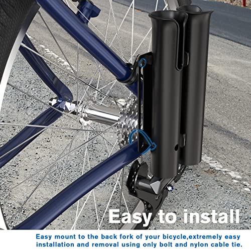 Fishing Rod Holder, Secures Fishing Pole to Bicycle,2 Tubes Rod Ho...