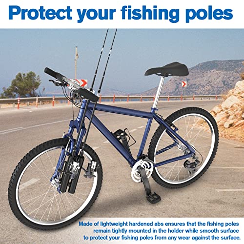 Fishing Rod Holder, Secures Fishing Pole to Bicycle,2 Tubes Rod Ho...