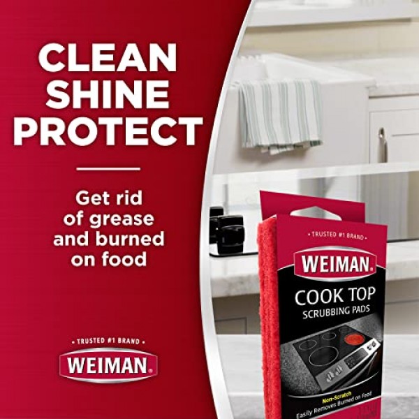Weiman Cook Top Scrubbing Pads, 3 Count, 2 Pack Cuts Through the T...