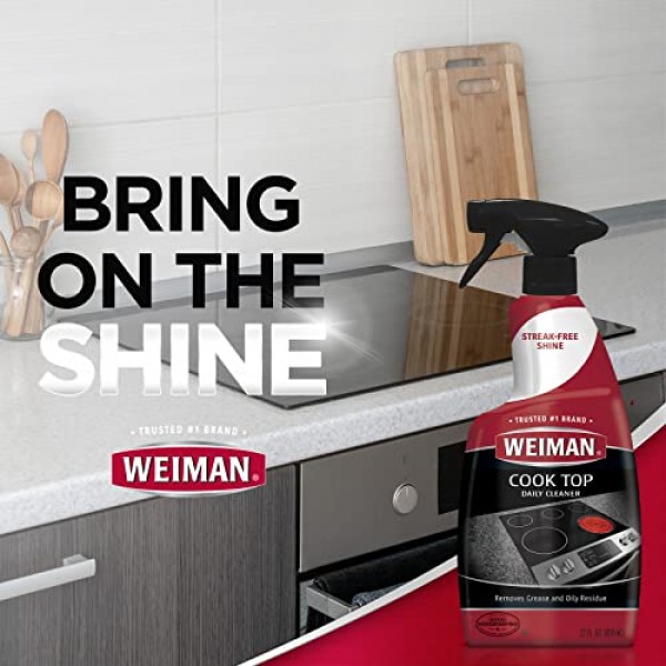 Weiman Cooktop Cleaner for Daily Use 2 Pack Streak Free, Residue...