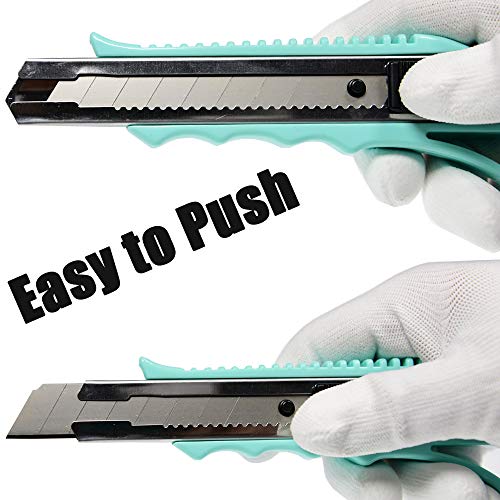 WEKOIL Utility Knives Retractable Box Cutter Blue,18mm Wide Snap O...