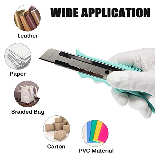 WEKOIL Utility Knives Retractable Box Cutter Blue,18mm Wide Snap O...