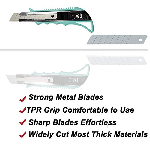 WEKOIL Utility Knives Retractable Box Cutter Blue,18mm Wide Snap O...