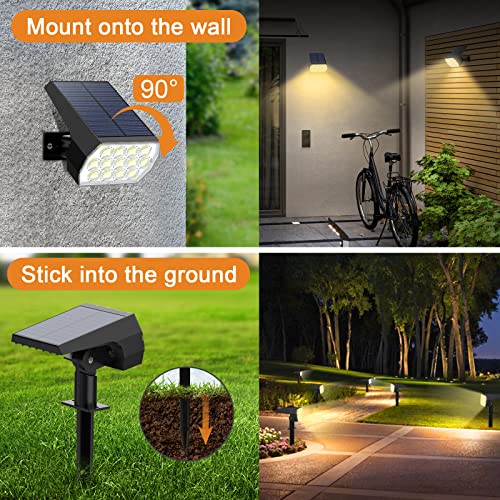WELALO Solar Spot Lights Outdoor, 6 Pack/52 LED/3 Modes 2-in-1 S...