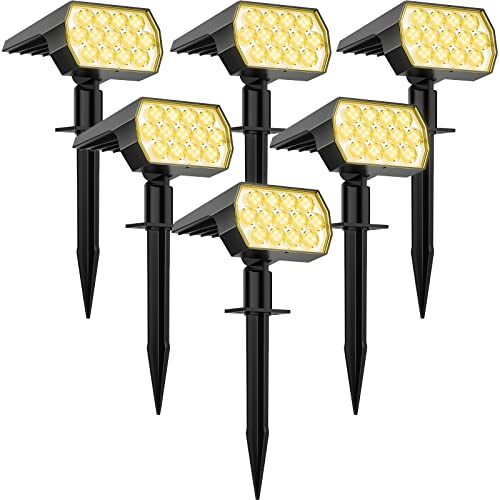 WELALO Solar Spot Lights Outdoor, 6 Pack/52 LED/3 Modes 2-in-1 S...