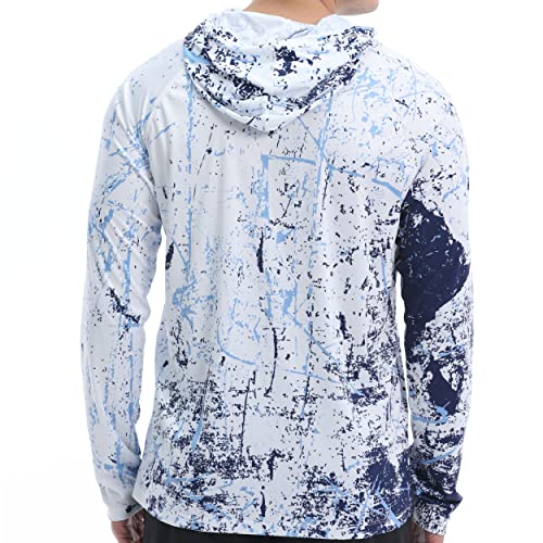 Mens UPF 50+ Sun Protection Hoodie Shirt Long Sleeve SPF Fishing ...