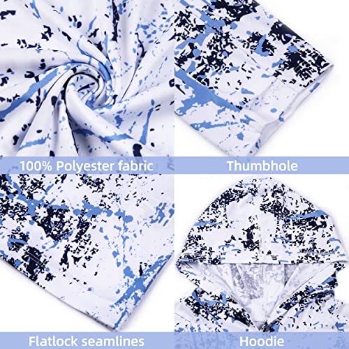 Mens UPF 50+ Sun Protection Hoodie Shirt Long Sleeve SPF Fishing ...