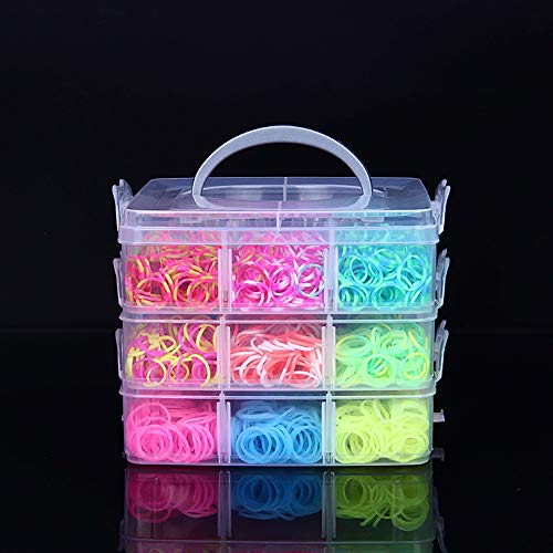 Colorful Rubber Loom Bands Kit, Rainbow Bands Refill Set, Colorful...