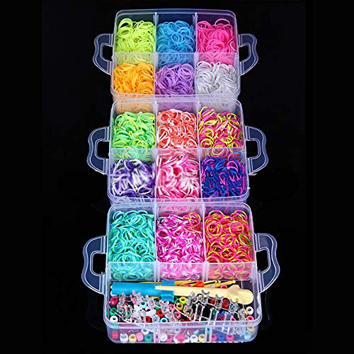 Colorful Rubber Loom Bands Kit, Rainbow Bands Refill Set, Colorful...