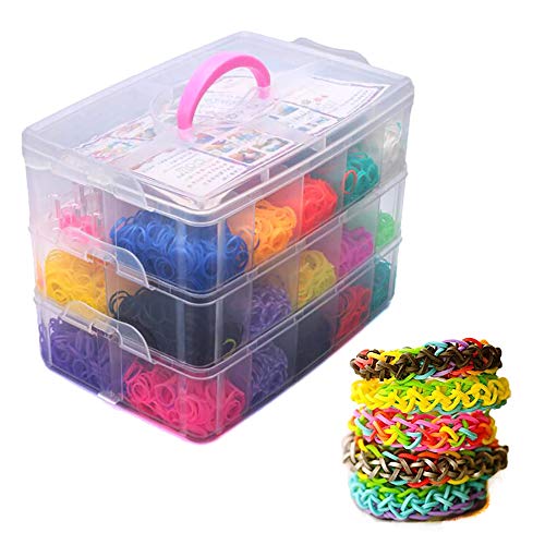 Colorful Rubber Loom Bands Kit, Rainbow Bands Refill Set, Colorful...