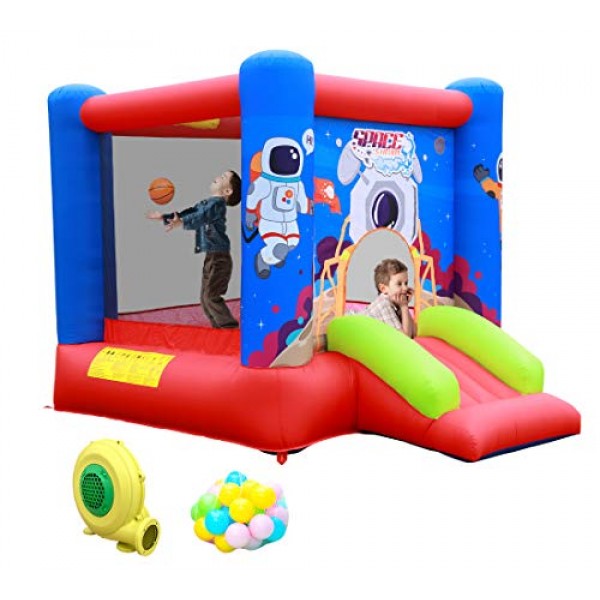 WELLFUNTIME Inflatable Bounce House Jumping Castle Slide with Blow...