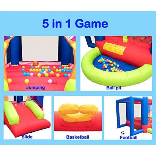 WELLFUNTIME Inflatable Bounce House with Slide, Jumping Castle wit...