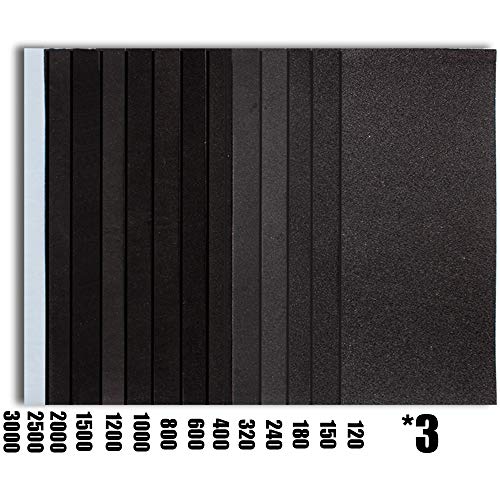 WELLGO Sanding Block With 42 pcs Sandpapers Wet Dry 120 to 3000 As...