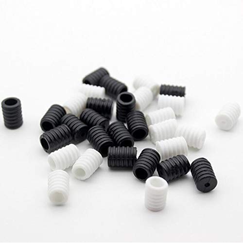 WellieSTR 100PCS Creative Black White Soft Plastic Silicone Round ...