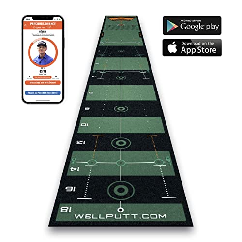 WELLPUTT - Golf Putting Training Mat - 13ft Green