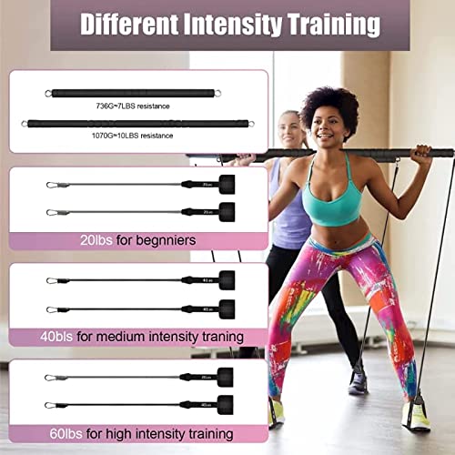 Pilates Bar Kit with Resistance Bands, WeluvFit Adjustable Bands E...