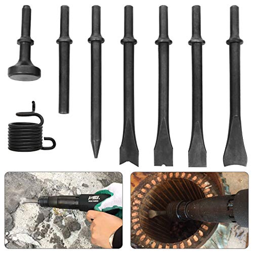 8 PCS Heavy Duty Pneumatic Chisel Air Hammer Punch Chipping Bits S...