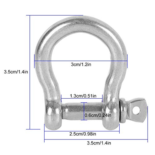 Wencheng 20 PCS Stainless Steel M6 Screw Shackle 1/4 Inch Chain Sh...