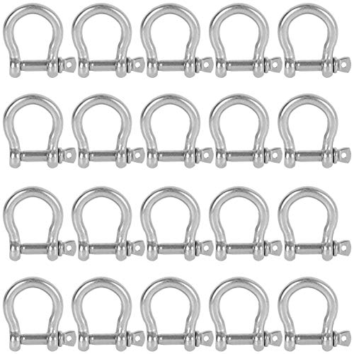 Wencheng 20 PCS Stainless Steel M6 Screw Shackle 1/4 Inch Chain Sh...