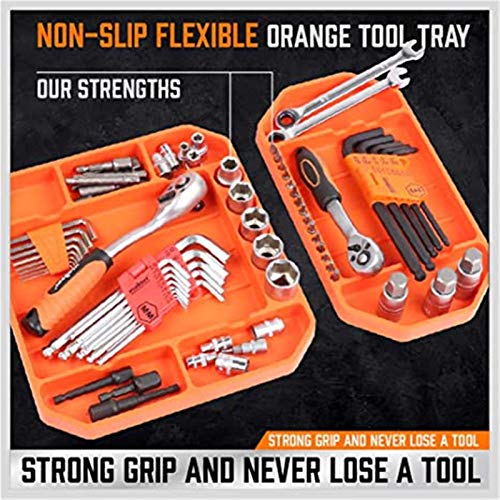 Wendysy Flexible Tool Tray, Silicone Tool Storage Tray Non-Slip Ha...