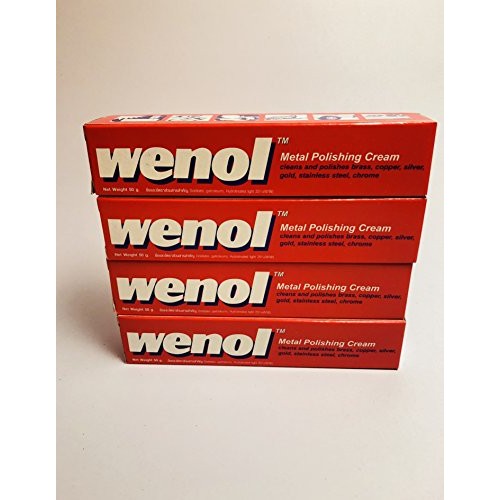 Lot of 4 Tubes Red Wenol Metal Cleaner/Polish German Stainless Cop...