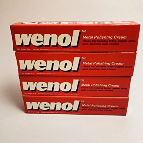 Lot of 4 Tubes Red Wenol Metal Cleaner/Polish German Stainless Cop...