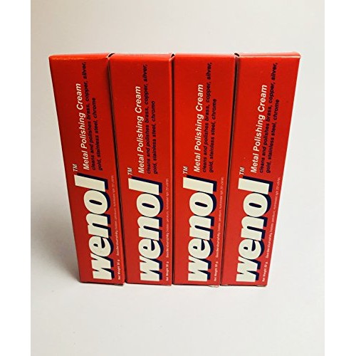 Lot of 4 Tubes Red Wenol Metal Cleaner/Polish German Stainless Cop...