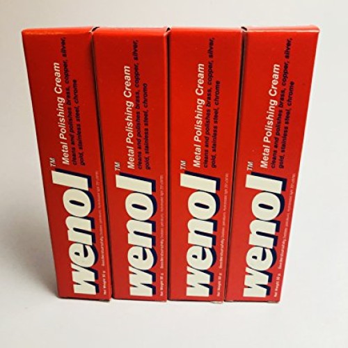 Lot of 4 Tubes Red Wenol Metal Cleaner/Polish German Stainless Cop...