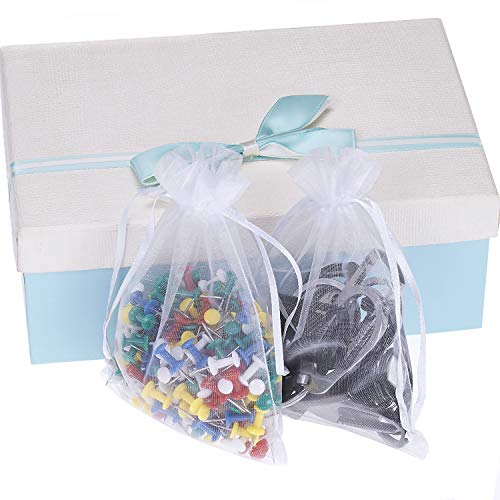 WenTao 100PCS 4x6 10x15cm Sheer Organza Bags, White Wedding Fav...