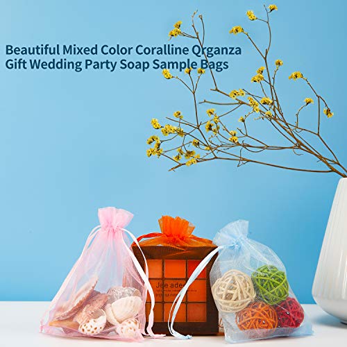 WenTao 100PCS Organza Gift Bags, 4x4.72 Mixed Color Wedding Favor...