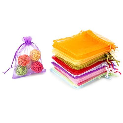 WenTao 100PCS Organza Gift Bags, 4x4.72 Mixed Color Wedding Favor...