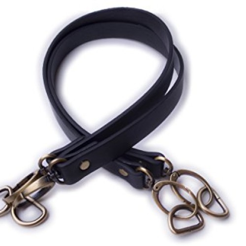 Wento Pair 24 inches Vinyl Leather Purses Straps With Oval Ring an...