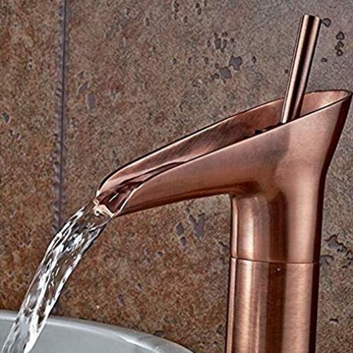 Automatic,Change,Pressure,Power,Stainless,Tap Red Copper Waterfall...