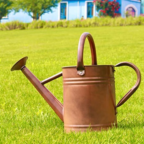 WEQUALITY Copper Colored Watering Can for Outdoor Plants，1 Gallon...