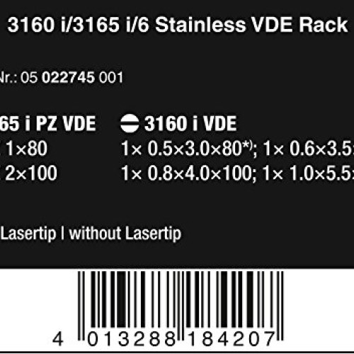 Wera 05022745001 3165I Screwdriver Set 6 Piece